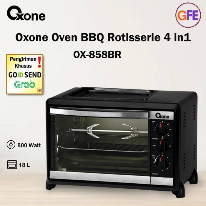 4In1 Oven 18 Liter Serbaguna Oxone Ox-858Br Dengan Rotisiere + Toaster #Gratisongkir #Sale #Discount