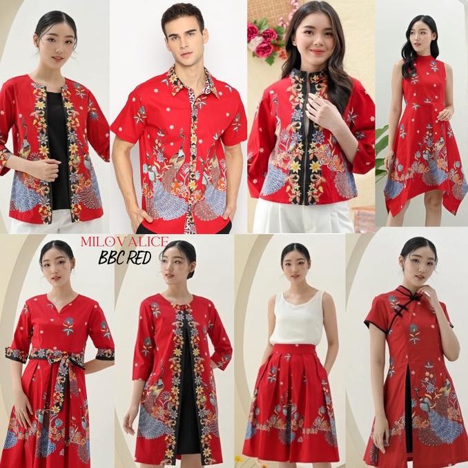 Batik Merah Couple Keluarga Family - Baju Imlek Sincia - Red Series