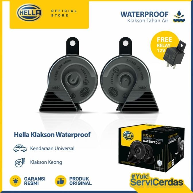 Klakson Waterproof Hella Free Relay - Klakson Keong Mobil Motor