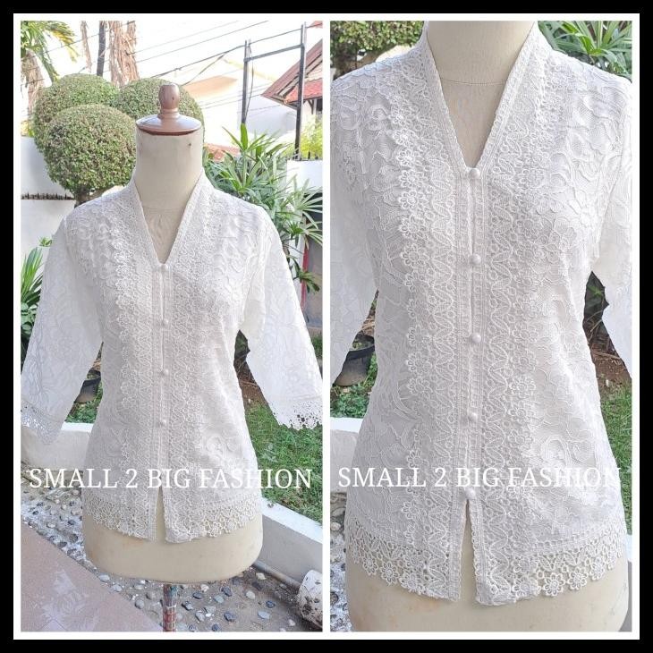 Blus Atasan Baju Kebaya Brokat Brukat Hitam Merah Cabe Putih Ada Jumbo Best Seller