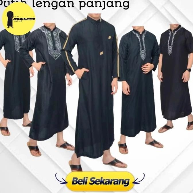 BAJU JUBAH GAMIS MUSLIM PRIA DEWASA ARAB PRIA BORDIR