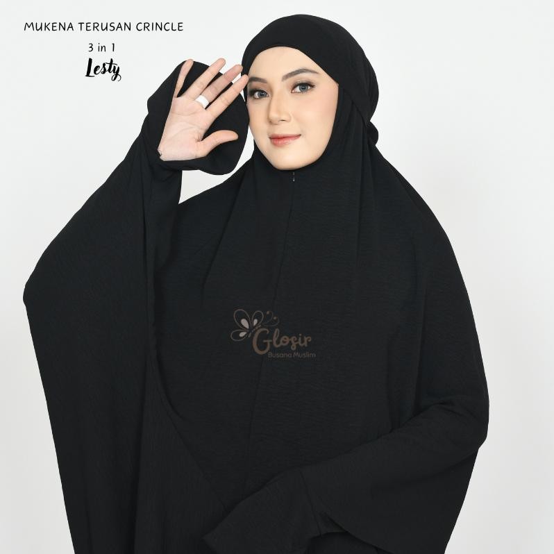 Diskon Mukena Terusan Crincle Airplow 3In1 Mukena Terusan Crincle Dewasa,Mukena 3In1 Original