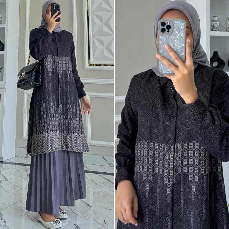 Ready Aprida Tunik Part-2 By Zalfa Outfit / Tunik Crincle Motif Original