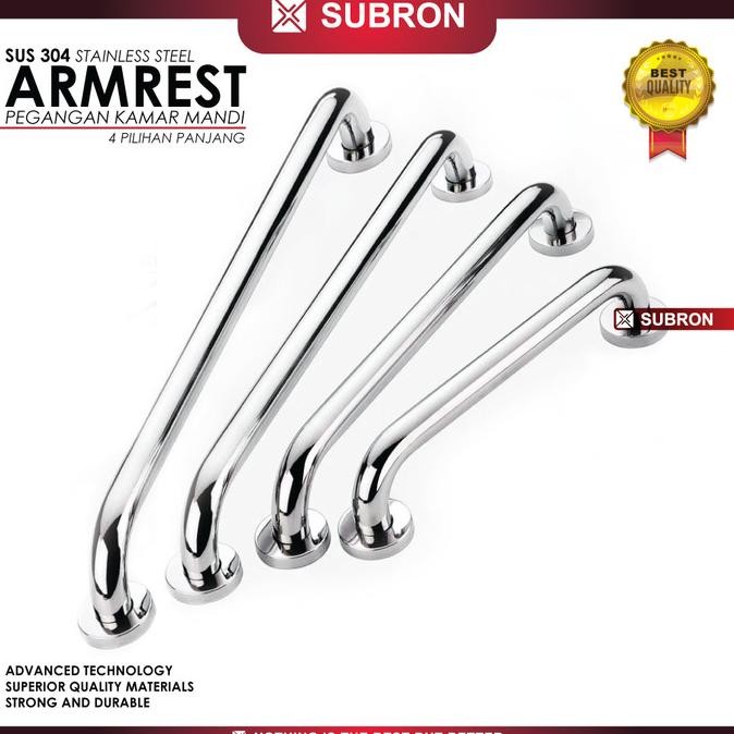 Subron Sus304 Pegangan Kamar Mandi 50Cm Toilet 2 Pilihan Diameter Pipa