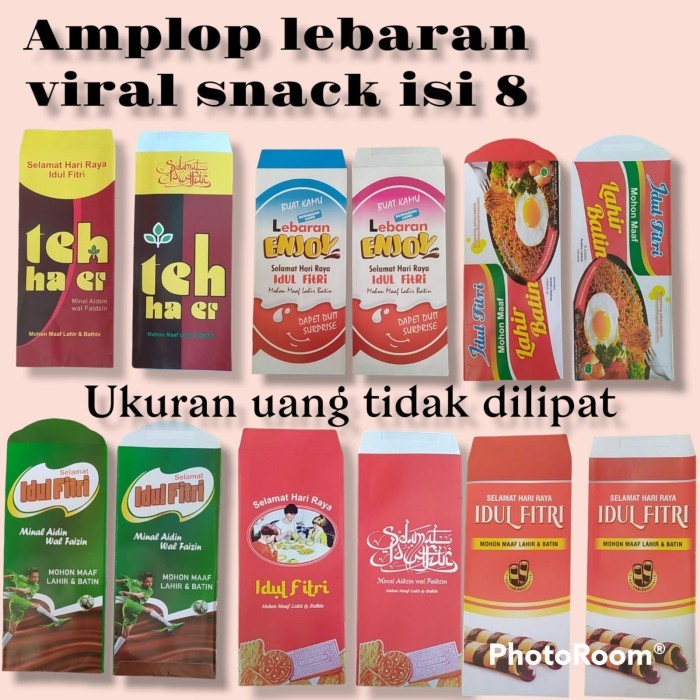 

SENSASI BARU ISI 8 AMPLOP LEBARAN UNIK UANG TANPA DILIPAT AMPLOP VIRAL MOTIF SNACK ZUK2
