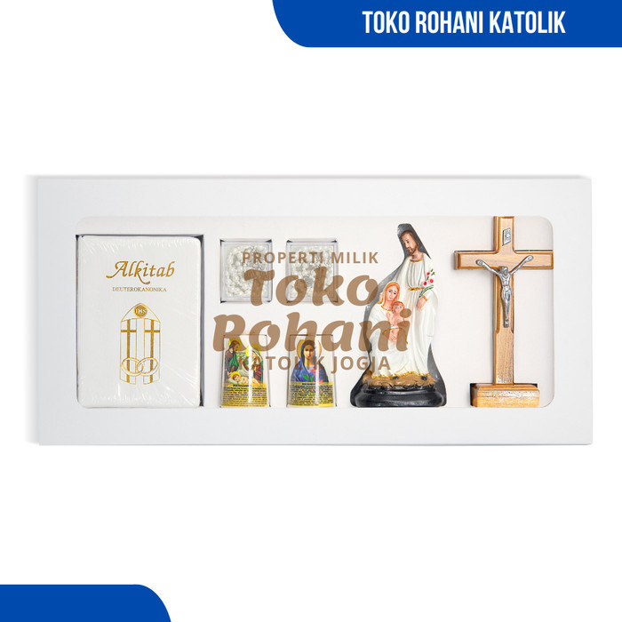 Paket Seserahan Pernikahan Katolik + Kotak Custome Putih/ Set Hantaran Pernikahan Katolik / Paket