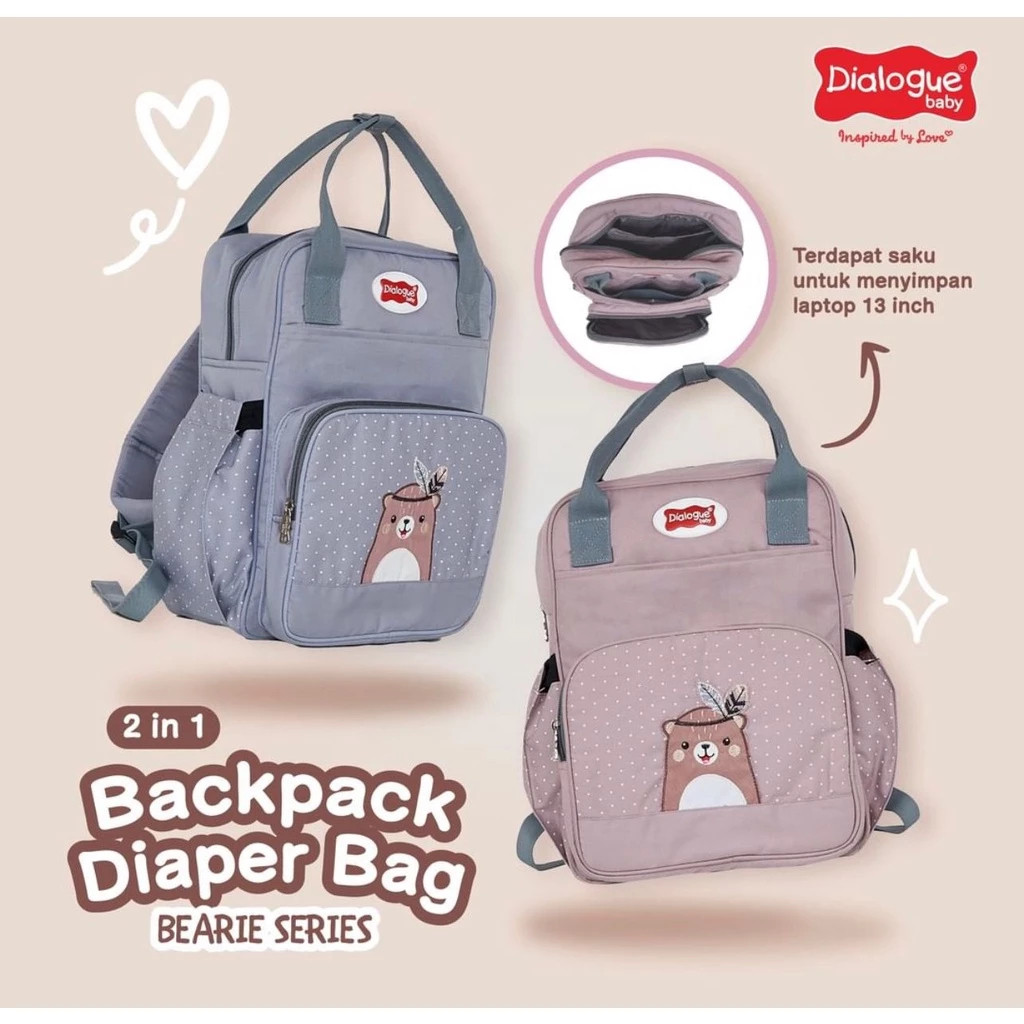 Dialogue Baby Tas Ransel Bearie Series - DGT7316 / Diaper Bag / Tas Perlengkapan Bayi DGT 7316