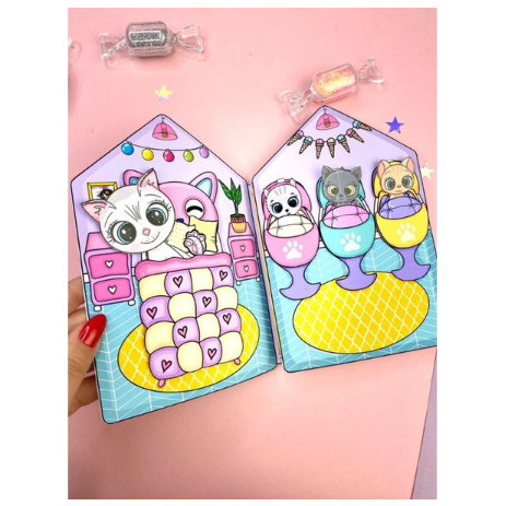 Ready Quiet Book CAT HOUSE PAPER DOLL ANAK MAINAN EDUKASI