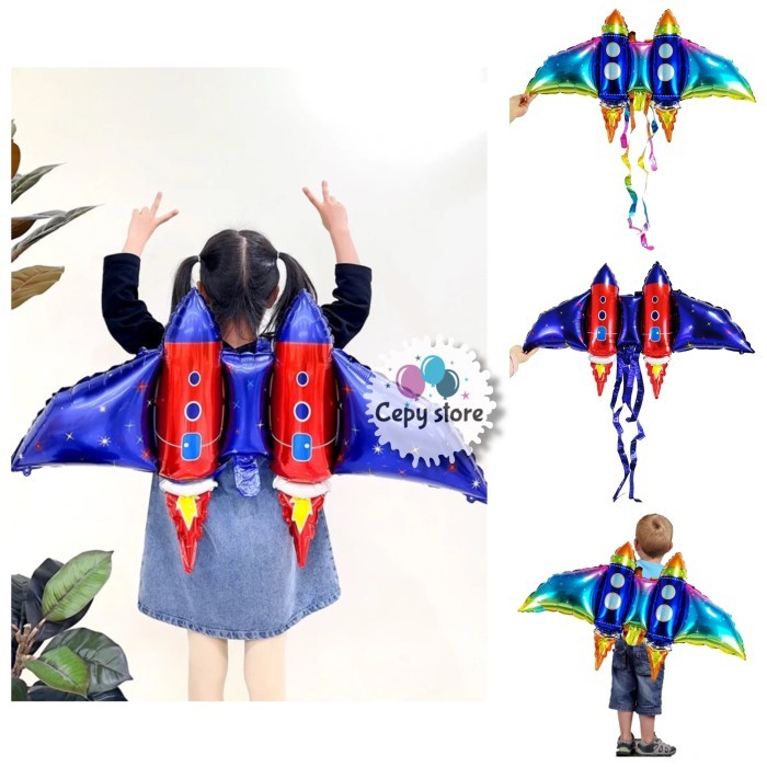 (:(:(:(] Balon Foil Sayap Roket / Balloons Rocket Wings