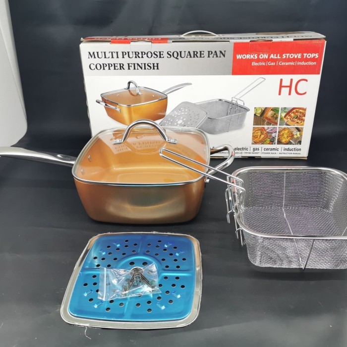 frying pan square pan multi purpose / panci kotak goreng anti lengket