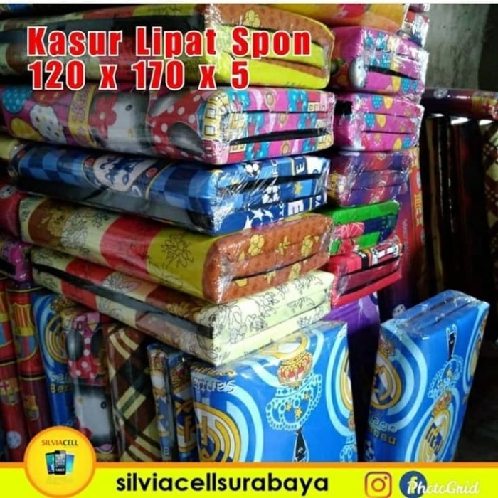Kasur Lipat Busa Spon 120 X 170 X 5 Cm