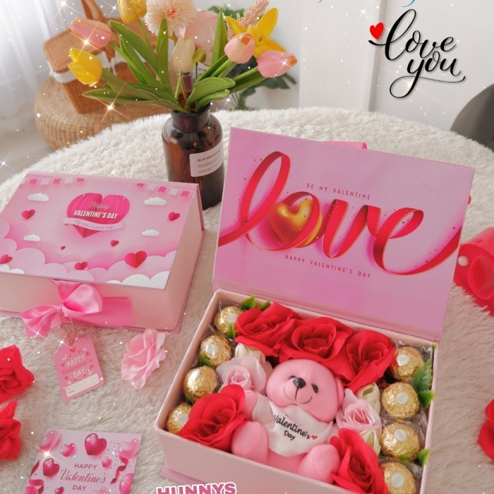 

HAMPERS VALENTINE GIFT FERRERO ROCHER CHOCOLATE BLOOMBOX KADO COKLAT