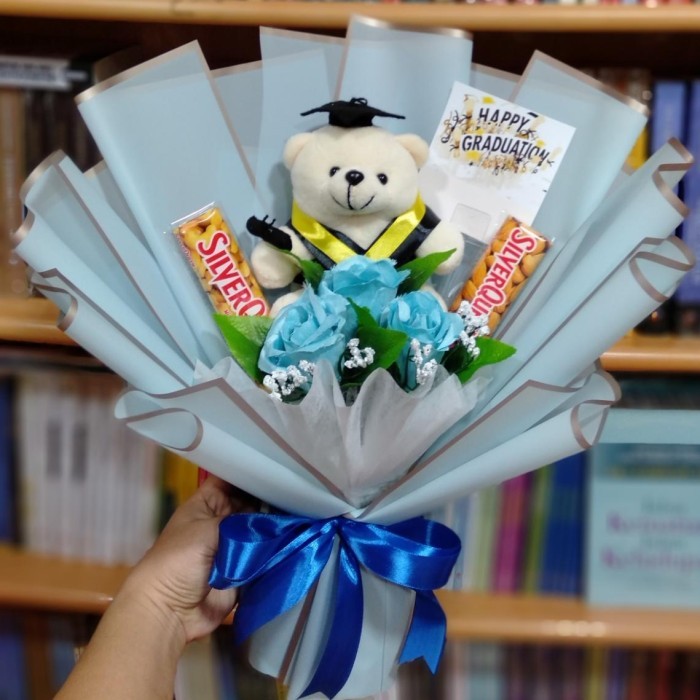 

BUKET BUCKET BOUQUET BONEKA TEDDY BEAR BUNGA WISUDA GRADUATION GIFT