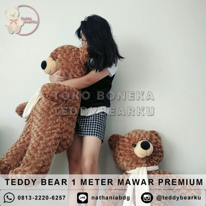 

BONEKA TEDDY BEAR COKLAT L 100CM PREMIUM + SYAL (LANGKA)