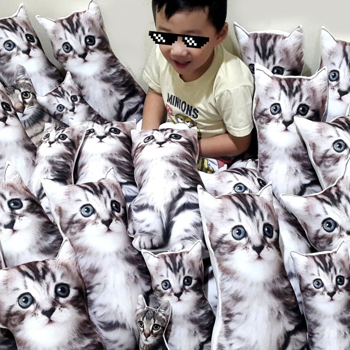 

BONEKA KUCING BESAR BERBULU MURAH KREASI LOKAL PRINTED CETAK DUA SISI