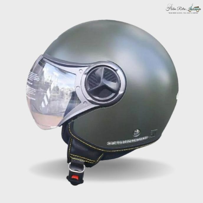 Helm Pilot Italy Bogo Retro Klasik Pria Wanita Dewasa Full Leher Sni Original