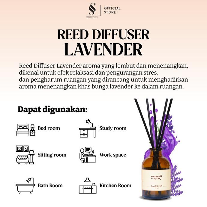 

Reed Diffuser Lavender Summer Spring - Aromatheraphy Pengharum Ruangan/Pengharum Toilet 40ML P19A