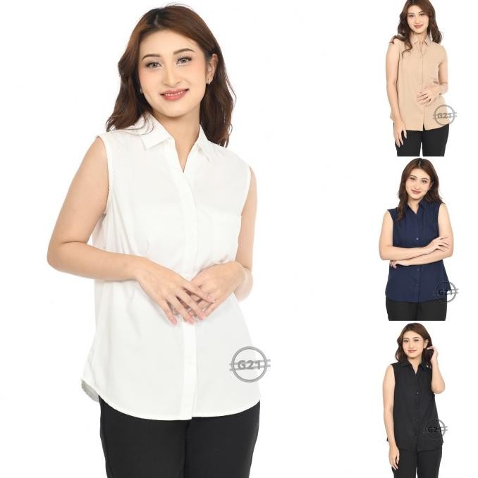 KEMEJA YUKENSI ATASAN TANKTOP WANITA LENGAN BUNTUNG TANPA LENGAN INNER BASIC DALAMAN JAS BLAZER BAHA