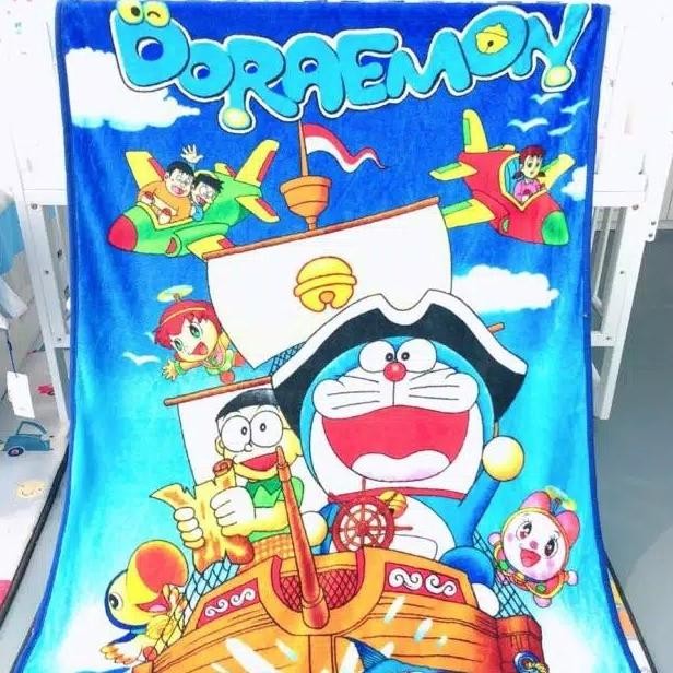 Tersedia Selimut Bayi Bulu Import Karakter Doraemon Halus Lembut