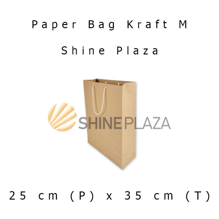 

PAPER BAG POLOS UKURAN MEDIUM 25X35 CM BAHAN KRAFT TEBAL 150GSM - TAS KARTON KANTONG PENYIMPANAN