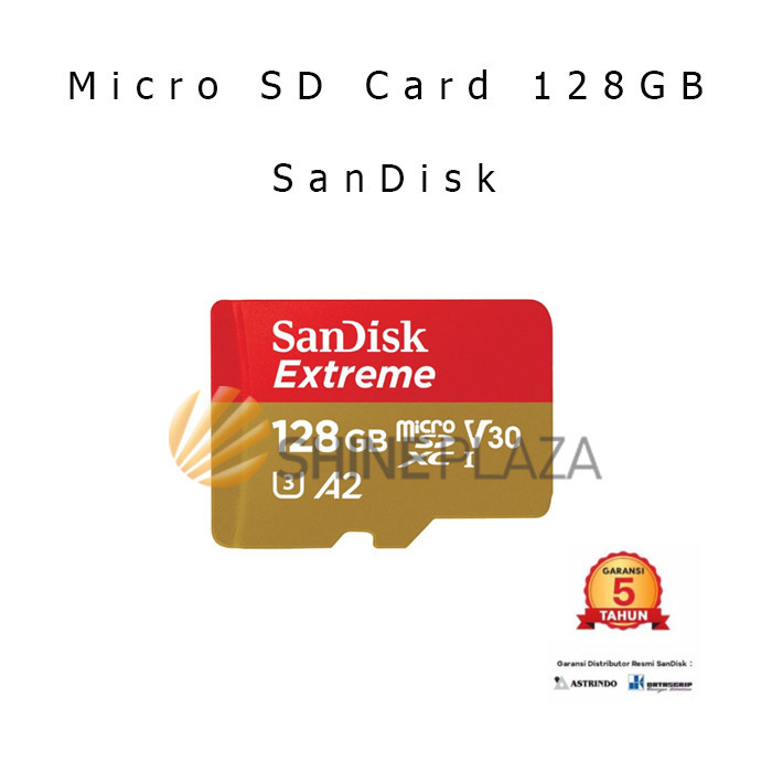 

SANDISK 128GB EXTREME MICRO SD KARTU MEMORY HP 160MB/S 100% ORIGINAL