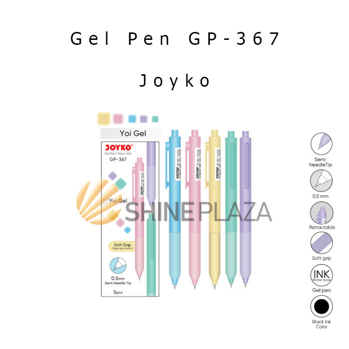 

PULPEN GEL JOYKO YOI PASTEL GP-367 0.5MM BOLPEN PENA GEL HITAM 0,5 MM