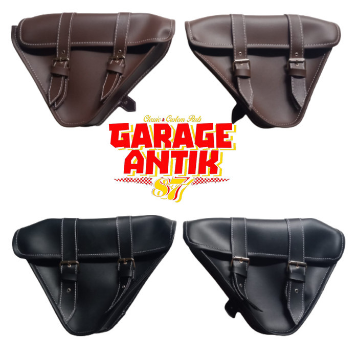 Tas Samping Side Bag Motor Custom Japstyle Chopper British Segitiga Barang Langka