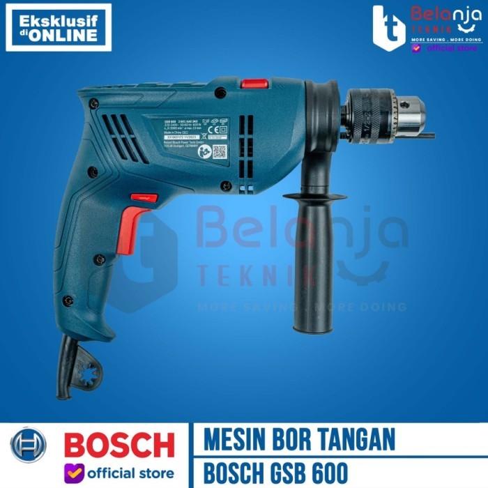 Bosch Mesin Bor Beton Set Box Perkakas GSB 600 Impact Drill 600 Watt 13MM