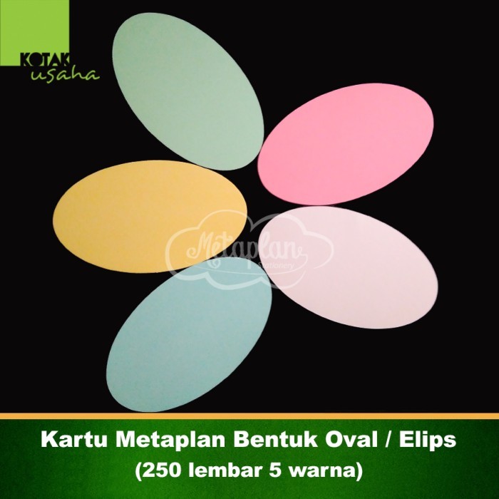 

Ready Kartu Metaplan Bentuk Oval / Elips (250 lembar 5 warna)