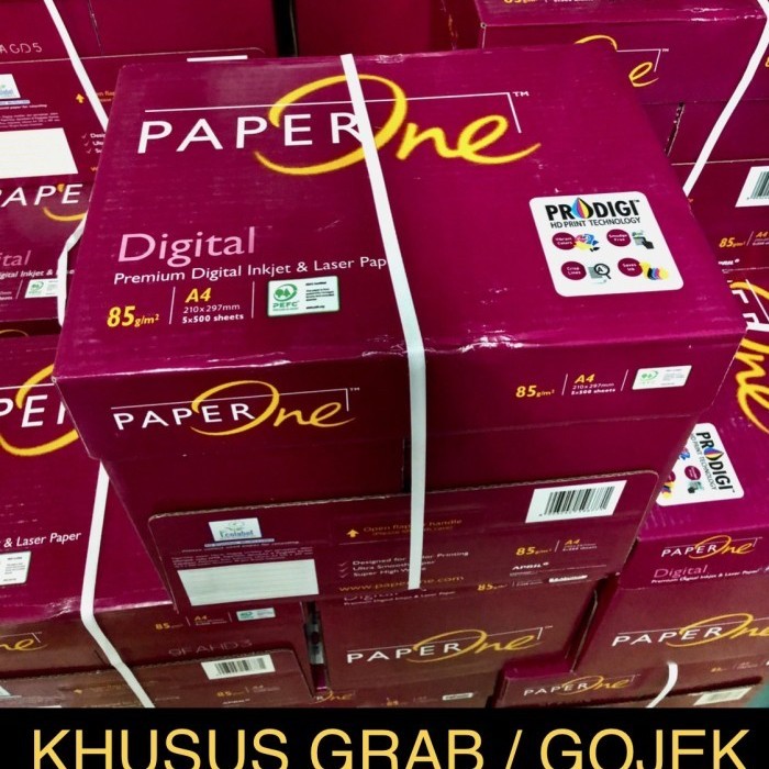 

Ready Hvs A4 85 gr Paper One ( box ) khusus Grab / Gojek