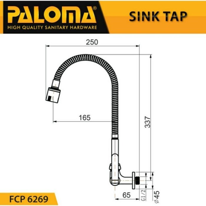 PALOMA FCP 6269 Keran Air Keran Cuci Piring Keran Dapur Tembok Keran