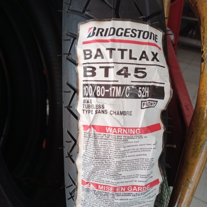 Ban Luar Bridgestone Battlax Bt 45 Uk 100/80-17 Battlax #Gratisongkir #Sale #Discount