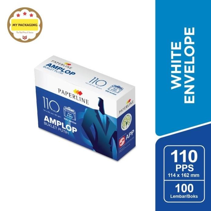 

```````] Amplop Putih Polos 110 Paperline - 1box isi 100pcs