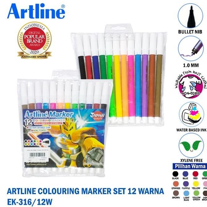 

Ready...Ready...Ready...] Spidol Kecil Artline 12 Warna Warni Marker 12 Coloring
