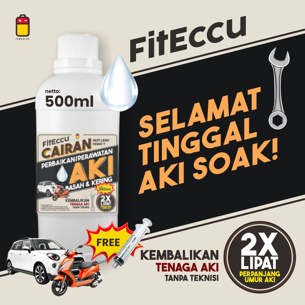 FITECCU AIR AKI KERING CAIRAN VITAMIN PERBAIKAN PERAWATAN AKI ECCU KERING BASAH MOTOR MOBIL -