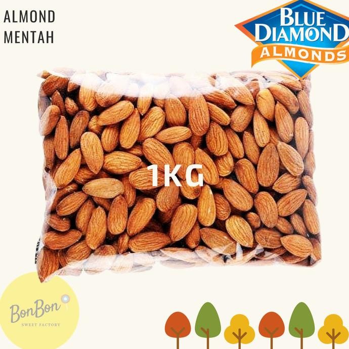 

kacang almond mentah kupas utuh 1 kg / raw almond / bahan almon susu termurah