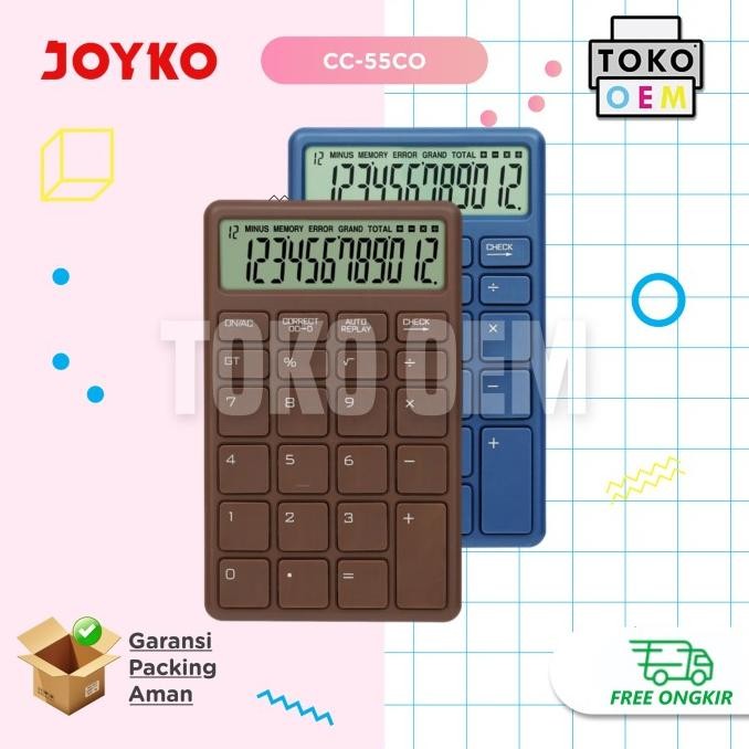 

fgk-24 JOYKO CC-55CO CALCULATOR 12 DIGITS CHECK CORRECT BIG DISPLAY ANTI SLIP Premium