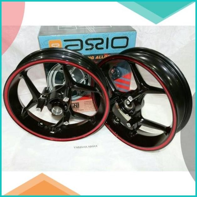 Velg Axio Depan Belakang Ring 14 Yamaha Nmax BLACK LIST MERAH 140BZ4