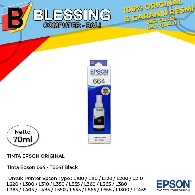 HARGA DISC - TINTA EPSON 664 BLACK / Tinta Epson T6641 Black L100 L220 L360 L1300