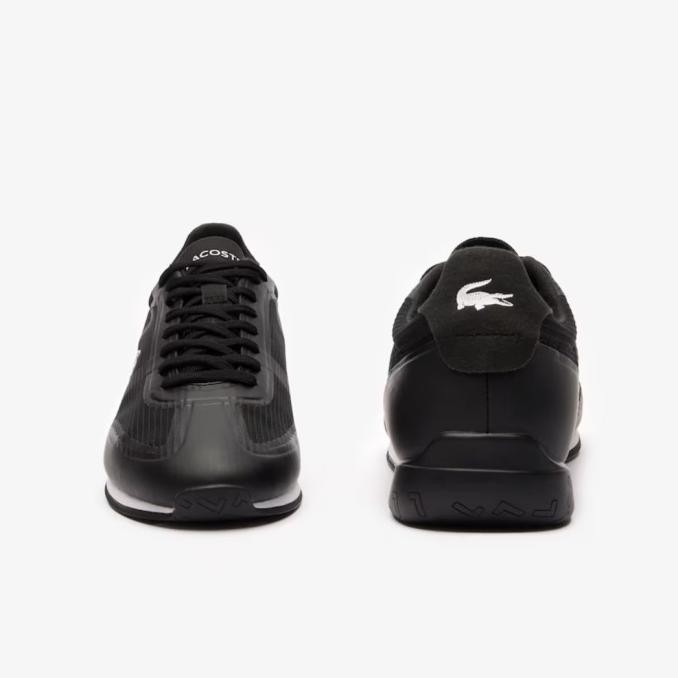 Sepatu Sneakers Pria Lacoste Low Pro Tech Textile Black (46Cma0012) Original Alalistore44