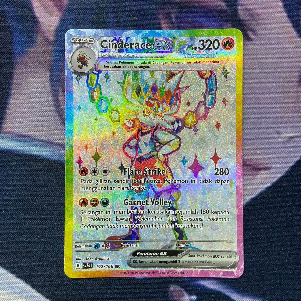 pokemon (ID) cinderace ex - SV7s 192/166 - SR