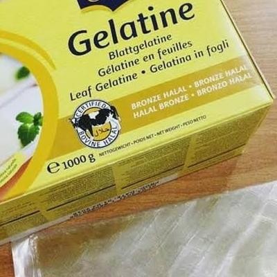 

Gelatin Sheet Halal 100Gram/30Lembar/Gelatin Lembaran