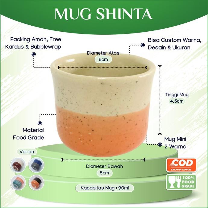 Tren Mini Mug Cangkir Keramik Minimalis Two Tone