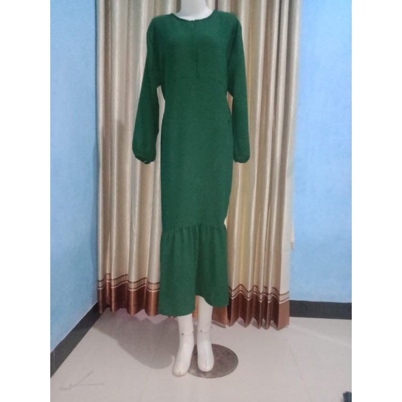 MIDI Dress Duyung Polos Bahan Crinkle Airflow