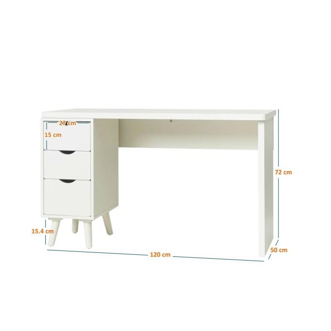 iFurnholic Thomas Smart Desk Berkabinet 120 - Meja Belajar - Ivory