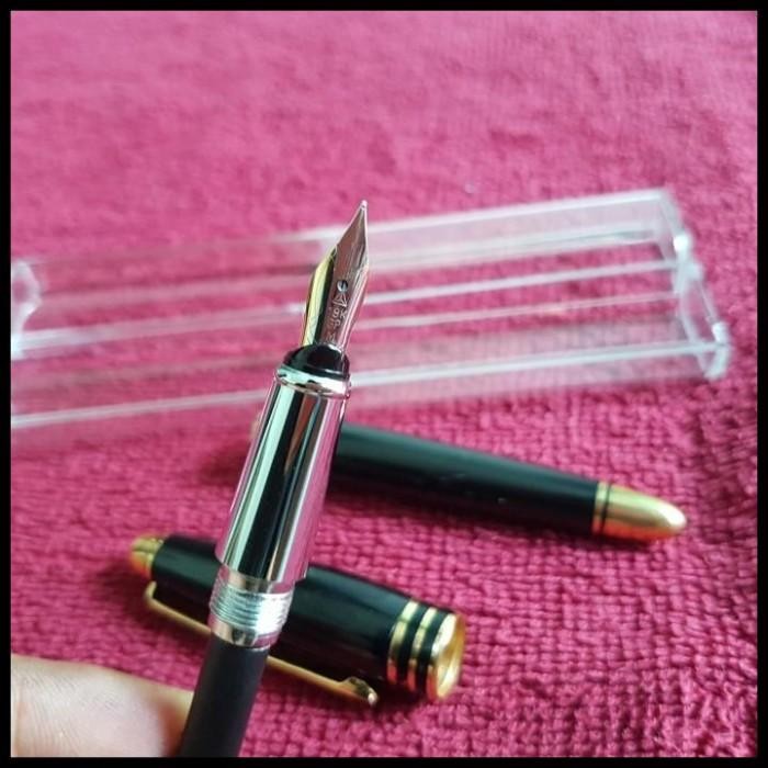 

Terlaris Rare Pen..Fountain Pen 18Kgp Black M.105. Refillable Ink Pen Original