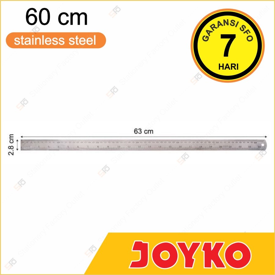 

Penggaris Besi Joyko 60cm - RL-ST60 - Stainless Steel Ruler 60 cm - SFO Semarang Official