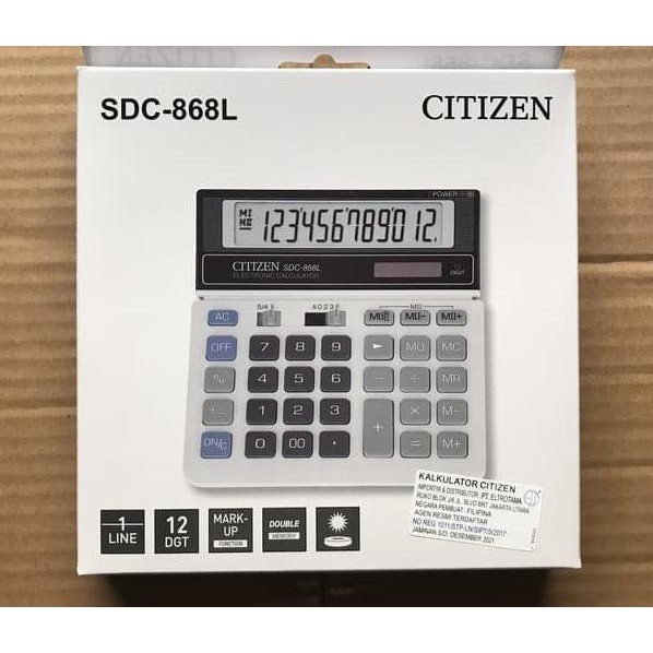

Kalkulator Citizen Type Sdc 868 L - Citizen Sdc 868 L