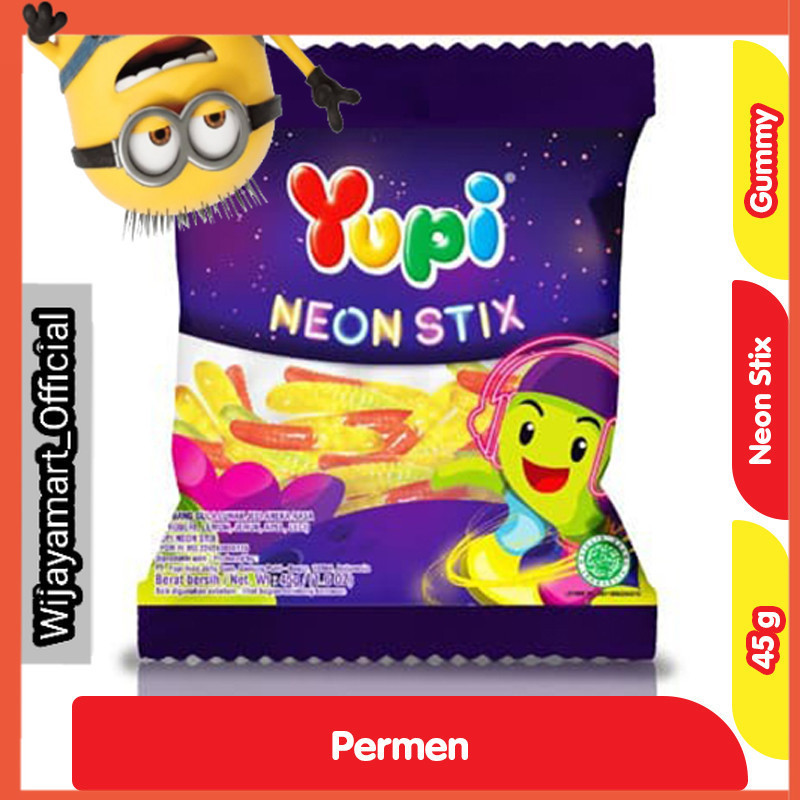 

Yupi Permen Gummy Neon Stix 45 g