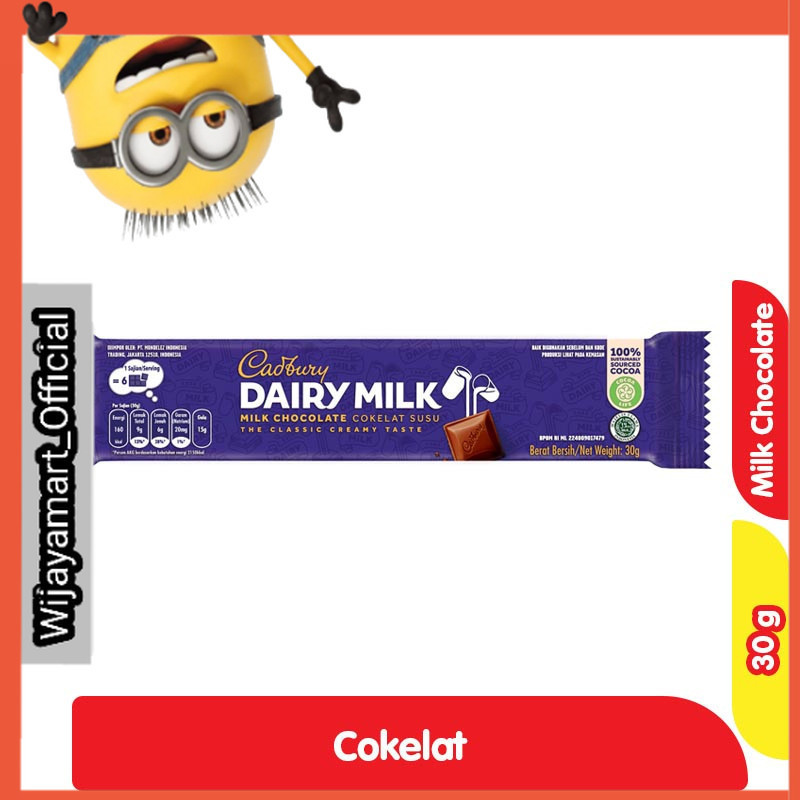 

Cadbury Dairy Milk Cokelat Batang 30 g